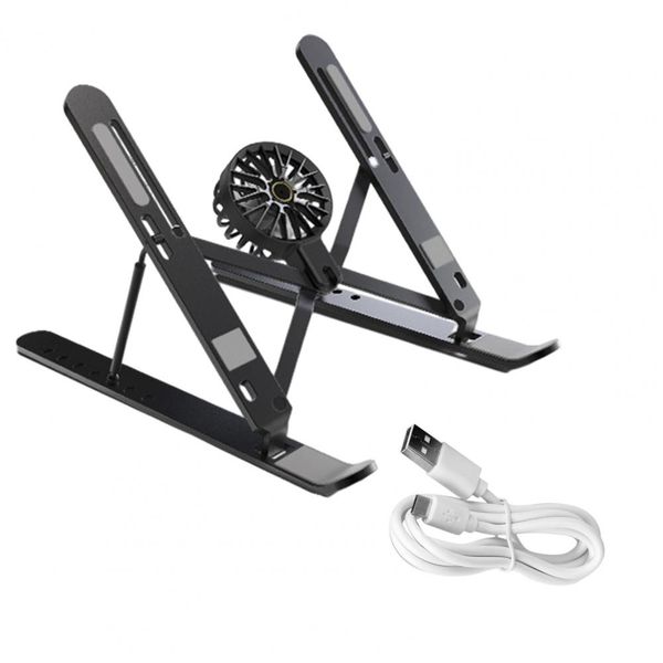 Portable Laptop Stand with Fan Notebook Holder for Desk Cooling Rack