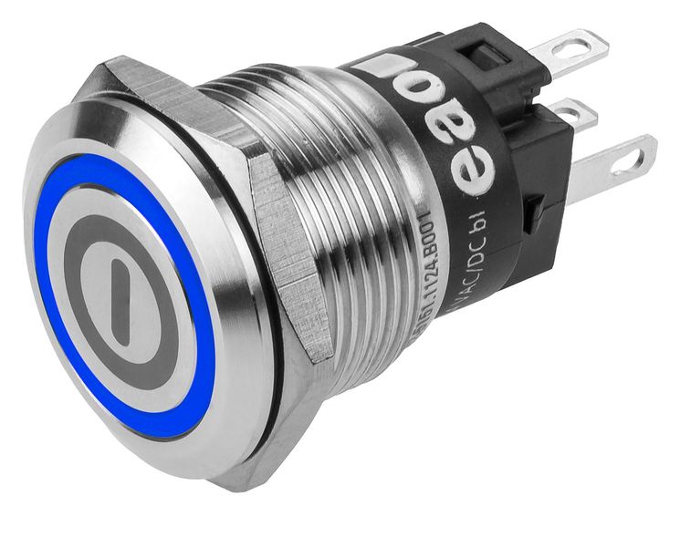 EAO (82-5151.1123.B001) Vandal Resistant Switch, Engraved, On / Off, 19 mm
