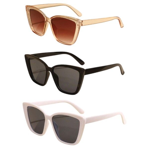 3 Piece Polarised Cat Eye Sunglasses - Multi Colour