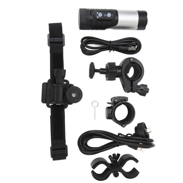 Waterproof Helmet Action Camera, 12MP, 1600mAh, Type-C, Silver