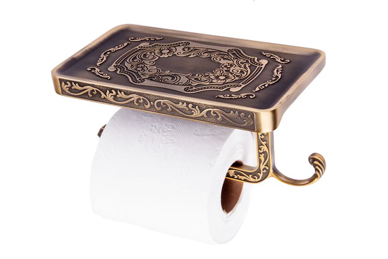 Trendy Taps Premium Brass Toilet Roll Holder/Wall Mounted with Phone Shelf