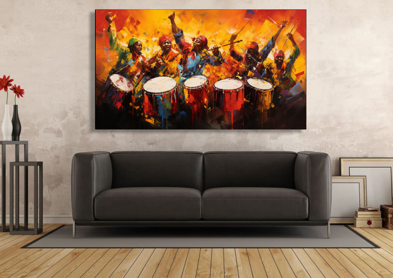 Canvas Wall Art -Jubilant Drum Beats Abstract - IM1154