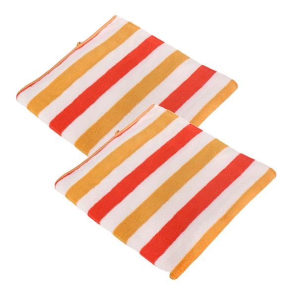 Cotton Striped Beach Towel - Orange - 2 Pack