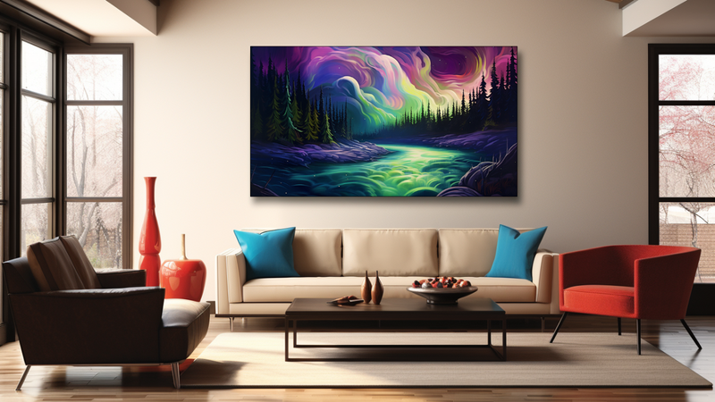 Canvas Wall Art -Aurora Reverie Abstract - HD0275