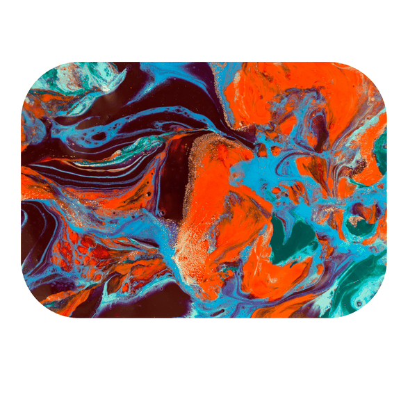 Bright Orange and Blue Printed Mouse Pad