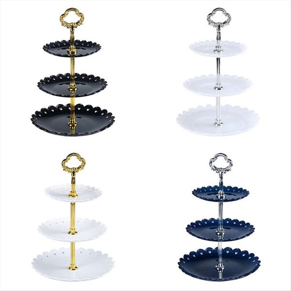 European Dessert Table Fruit Tray Three Layer Cake Stand Rack