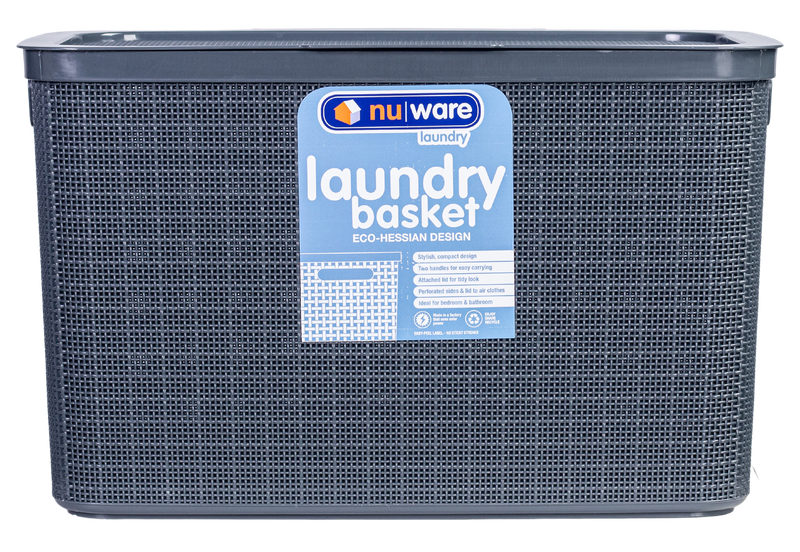 nuware Hessian Design Laundry Basket - 25L