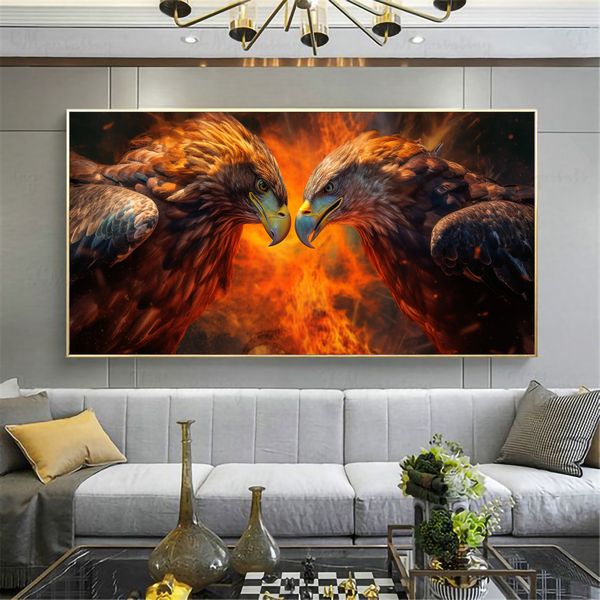 Canvas Wall Art - Eagle Territorial Clash - 0688