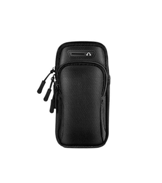 Universal Waterproof Mobile Phone Arm Bag with Double Layer Zipper - Black