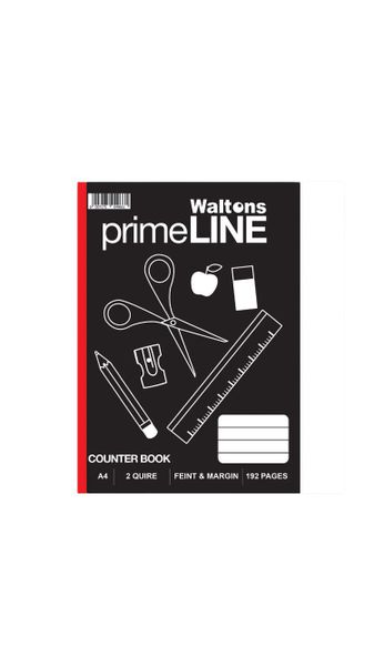 Primeline Hard Cover A4 192 Pg 2 Quire Feint Ruled x 4