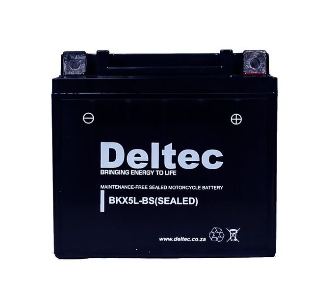 Motorcycle Battery - Deltec 5A/H: FBX5L-BS
