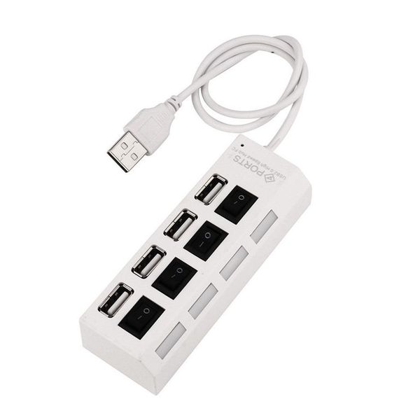 USB 2.0 High Speed 4 Ports Hub Adapter Fast Data Transfer