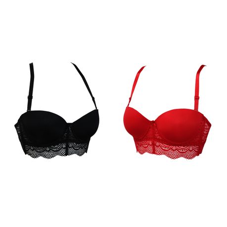 Wanita Plusexy & # 39; Push Up Strapless Bra Thick Padded Underwire  Convertible Multiway Bras