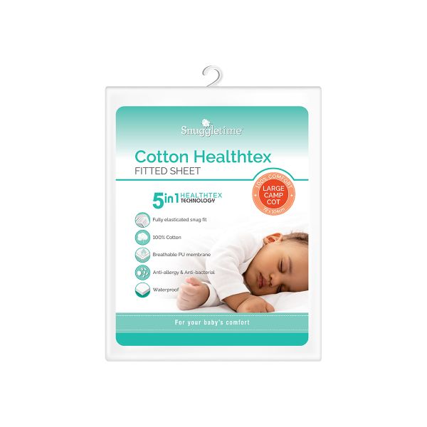 Snuggletime - Healthex 100% Pure Cotton sheets Large Camp Cot