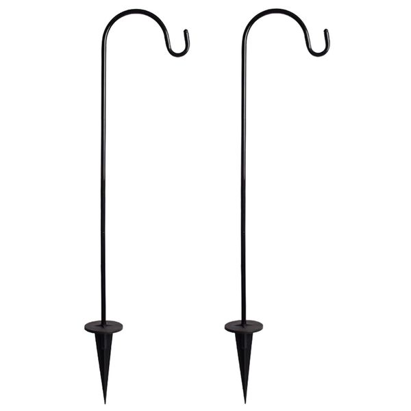 Garden Adjustable Plant Hook In-Ground Shepherd Hook Hanger Set of 2 -74cm