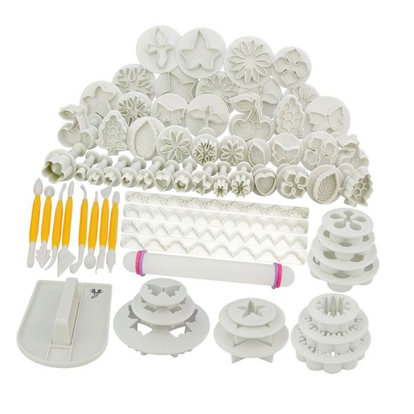ALANES 68 Piece Fondant Cutters Molds Cake Decorating Tools DIY Molds