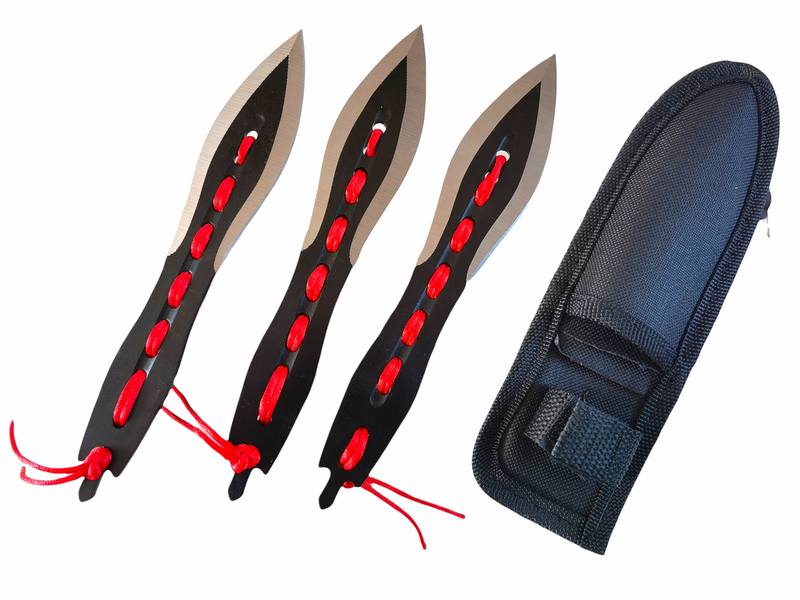 Throwing knife set of 3 With Nylon Sheath Black