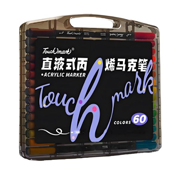 60 Colors Acrylic Paint Markers Pen Set Soft Brush Tip Direct-Filling