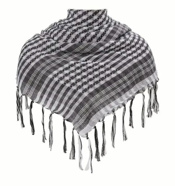 Shemagh Tactical Desert Keffiyeh Head Neck Scarves Arab Wrap with Tassel