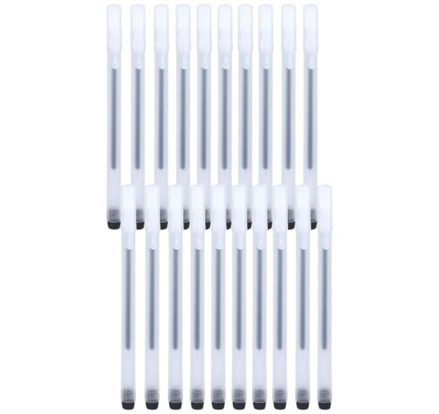 20 - Frosted Ballpoint Pens - Black/White