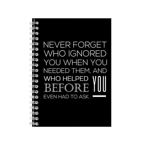 Never forget A5 Notebook Spiral and Lined Motivational Graphic Notepad 186