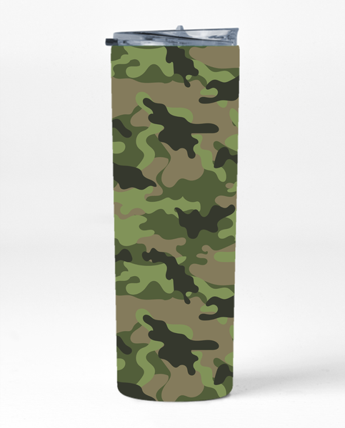 Woodland Camo 20 Oz Straight Skinny Tumbler Lovers Graphic Present 031