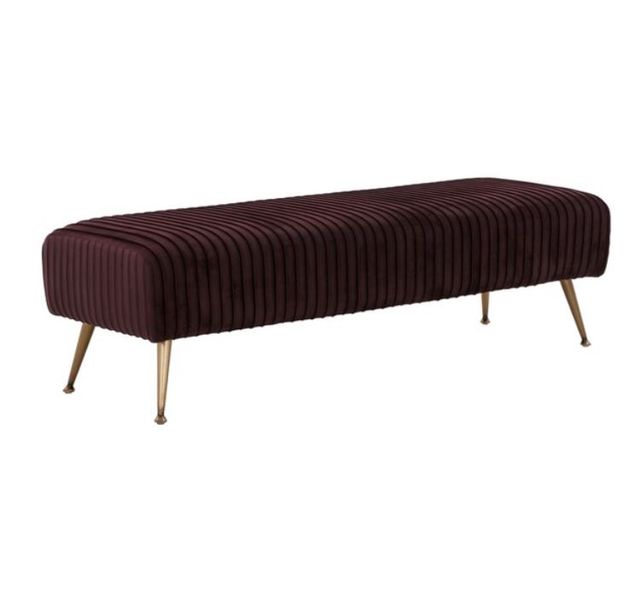 Isaka Velvet Upholstered Seating Bench - Maroon