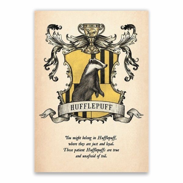 Hufflepuff Logo And Characteristics Poster - A1