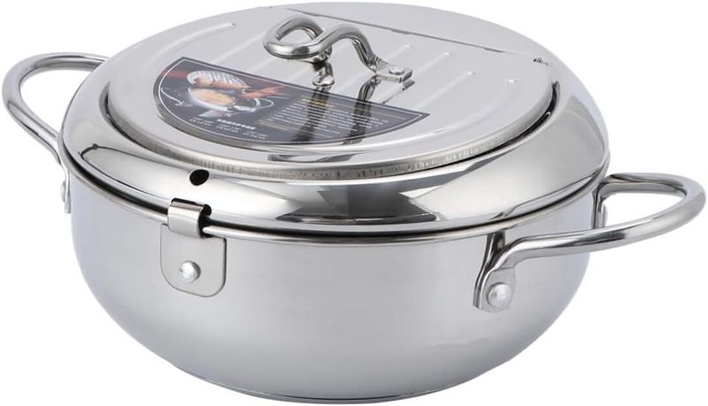 Controllable Temperature Stainless Steel Fryer with Flip Lid Practical