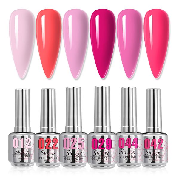 Sioux Rosy Blush Gel Polish Collection - 6 Piece (15ml Each)