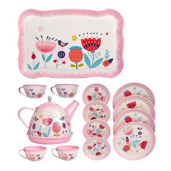 Kids Pretend Play All Inclusive 14 Piece Garden Tea Party Set