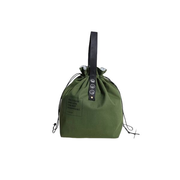 Japanese Insulated Lunch Bag Drawstring Portable Bento Tote