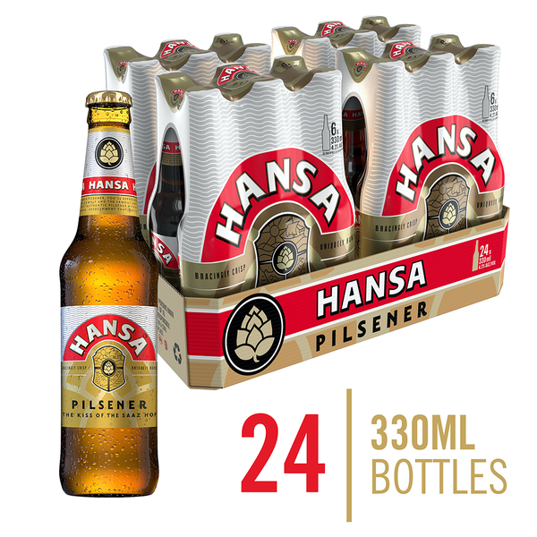 Hansa Pilsner Local Beer 24 x 330ml Bottles
