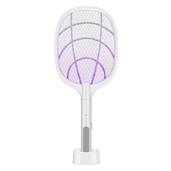 2-in-1 Rechargeable Mosquito Swatter Fly Bug Killer Lamp Racket