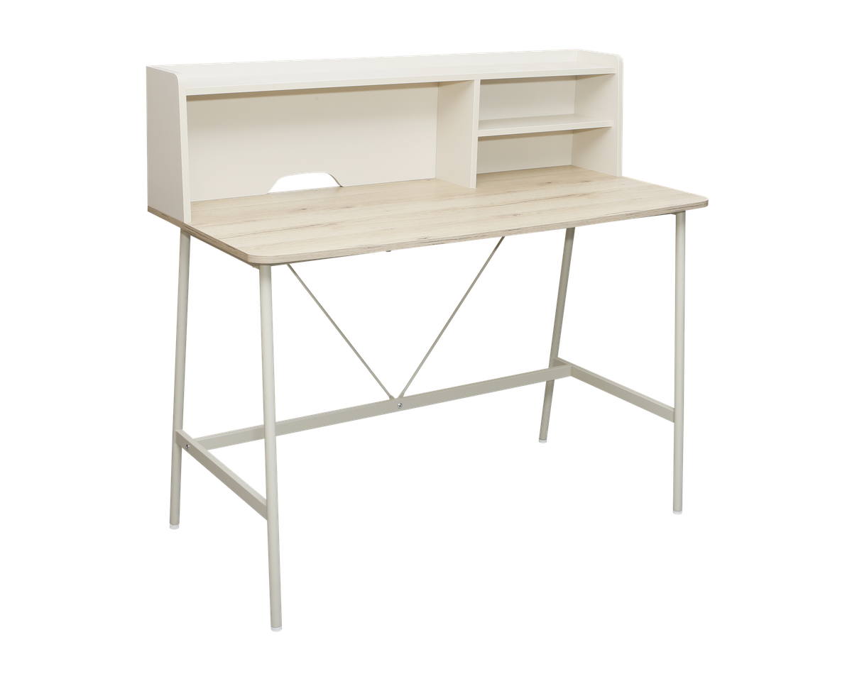 Leno Office Desk With Stationary Compartments & Cable Management System