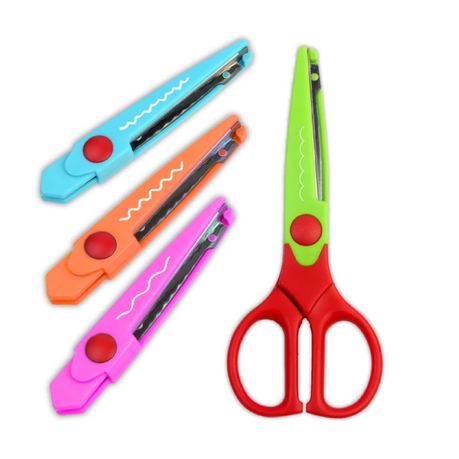 Crinkle Cut Craft Scissors with 4 Different Patterns With Added ReVibe Pen Shop Today. Get it Tomorrow takealot