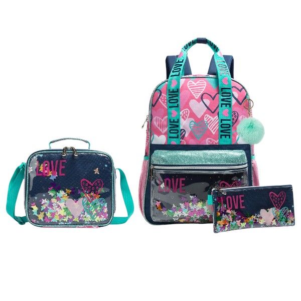 3 Pcs School Backpack Set with Lunch Bag &amp; Pencil Case for Kids