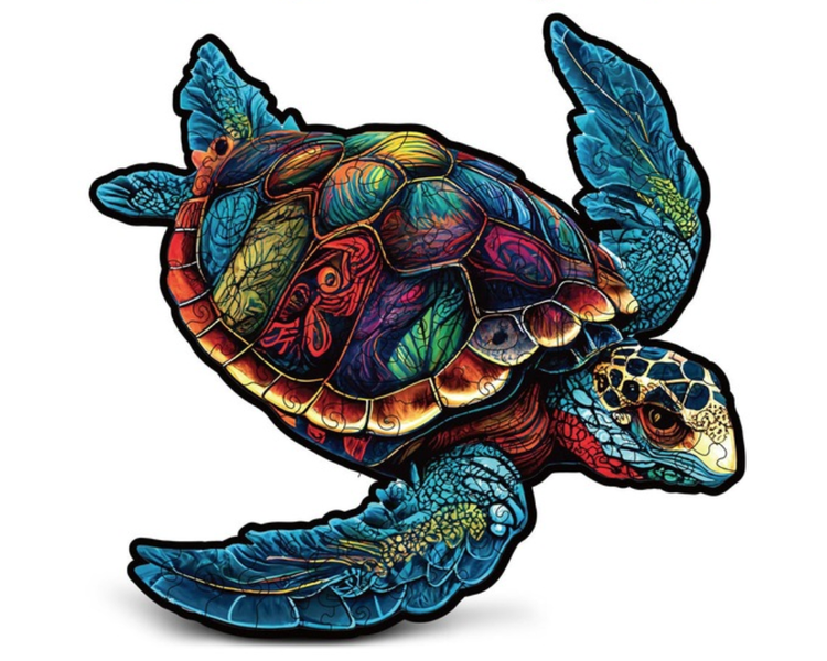 MorFansi Colorful Wooden Puzzle Creative Gift Kids Teenagers Turtle Shape