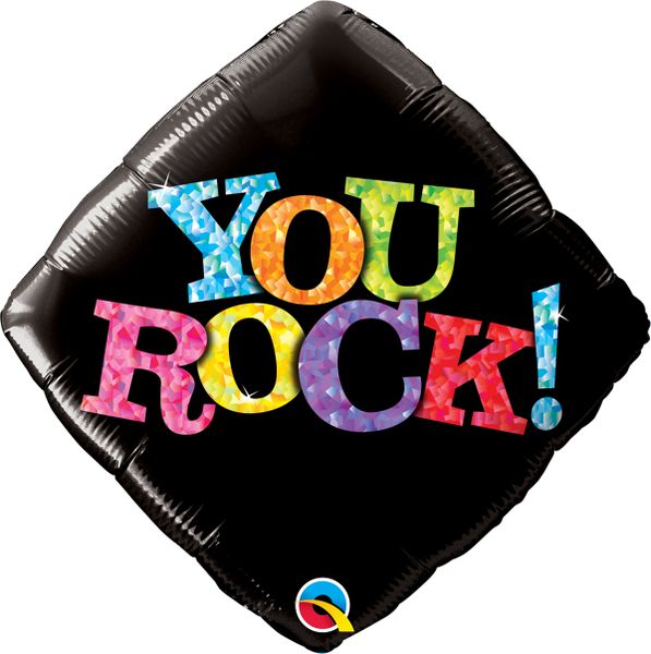 Qualatex 18 Inch Foil Diamond You Rock Balloon