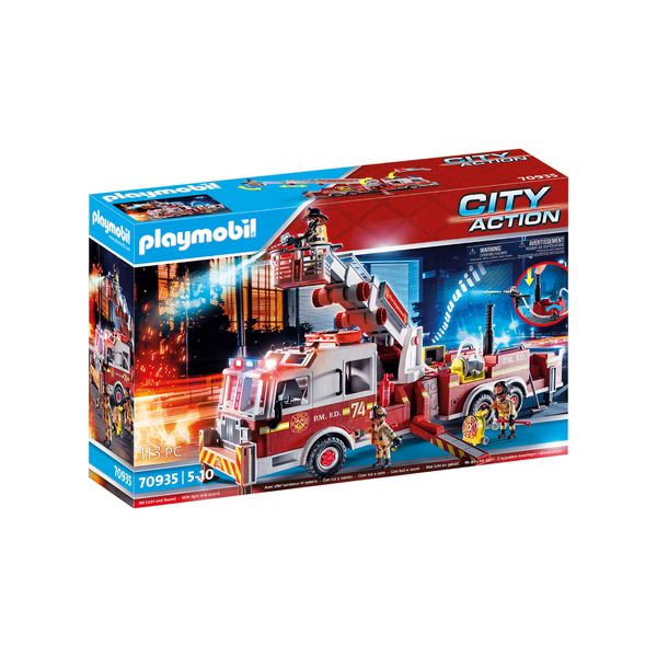 PLAYMOBIL Rescue Vehicles: Fire Engine With Tower Ladder 70935