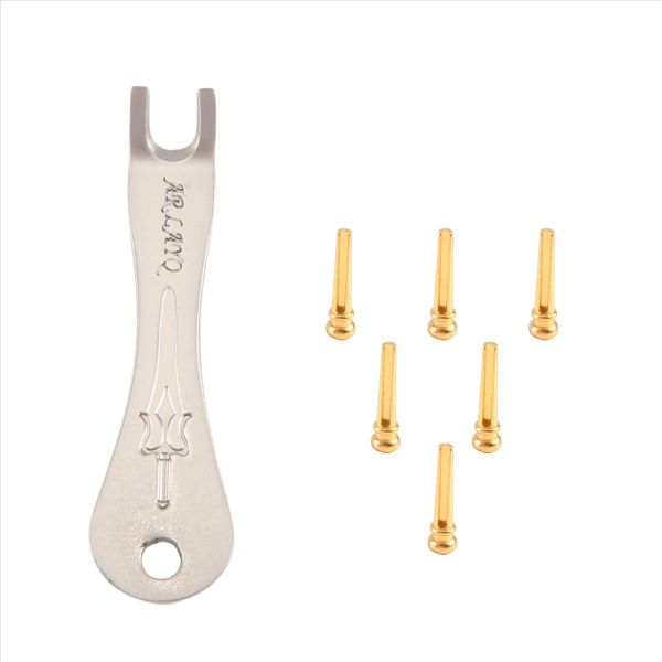 Guitar Bridge Pins 6Pcs Brass Endpin For Acoustic Guitar With Pin