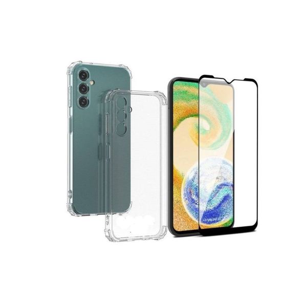 Shockproof Clear Case &amp; 9D Tempered Glass Protector Compatible with Samsung A34