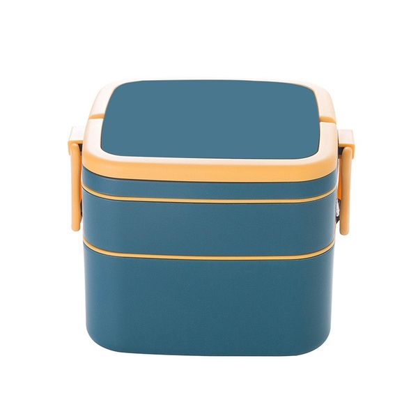 Stylish Portable Double Layer Leak-Proof Lunch Box - Blue