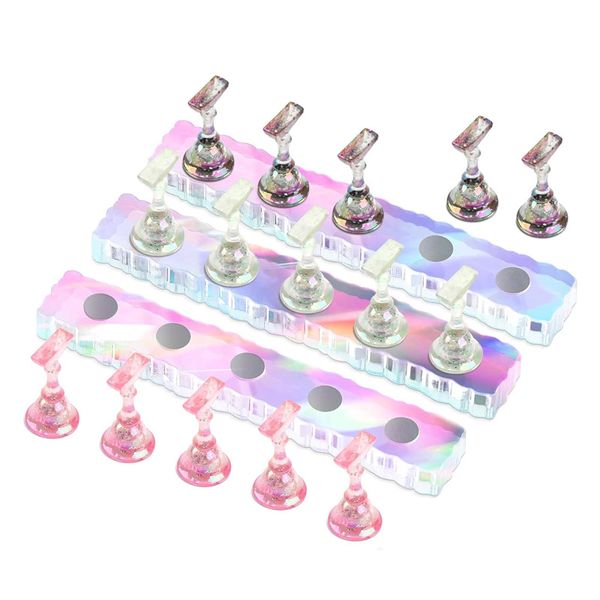 3Set Magnetic Acrylic Chrome Nail Art Display Stand Magnetic