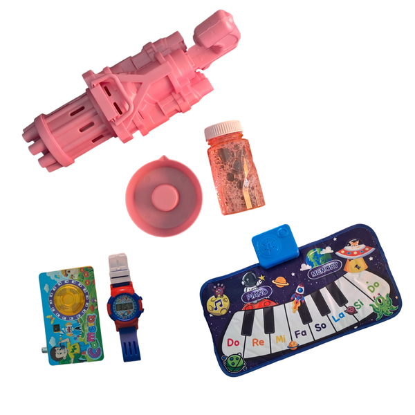 Electric Bubble Gun, Play Mat And Water Growing Plant