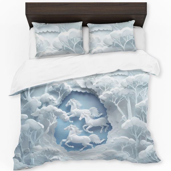 Sculpted Horse &amp; Field Duvet Cover Set