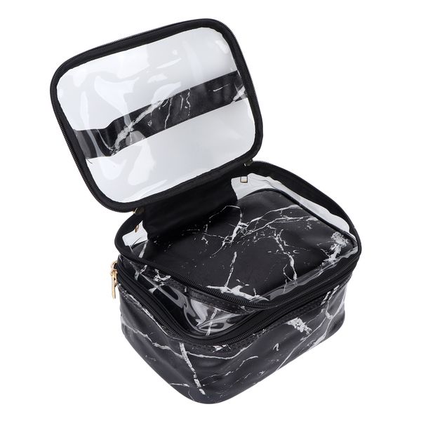 Double Layer Cosmetic Bag Transparent Large Capacity Makeup High Load