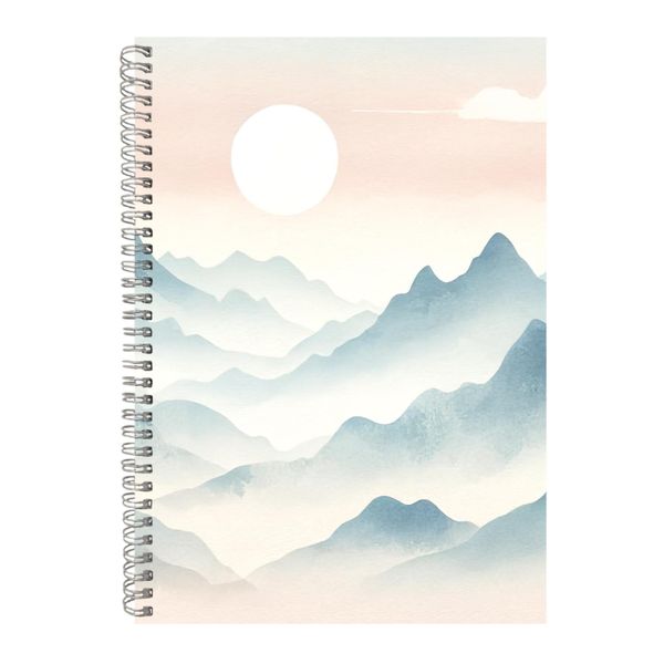 Sun A4 Notebook Spiral and Lined Trendy Landscape Graphic Notepad Gift 238