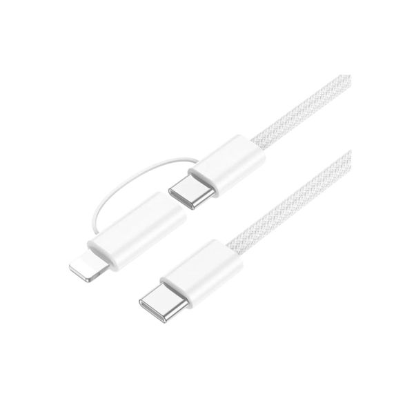 USB-C to Type-C &amp; Lightning Braided Fast Charging Cable-1m