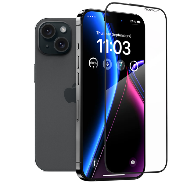 TechByte Tempered Glass Screen Protector for iPhone 15 Plus (2023)